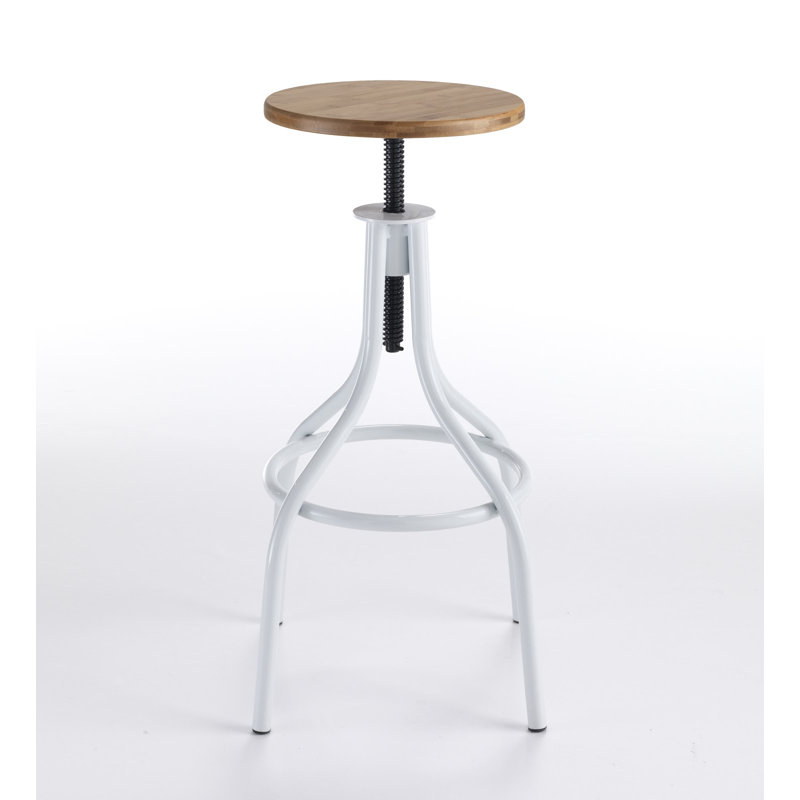 Colomiers Adjustable Height Bar Stool, White