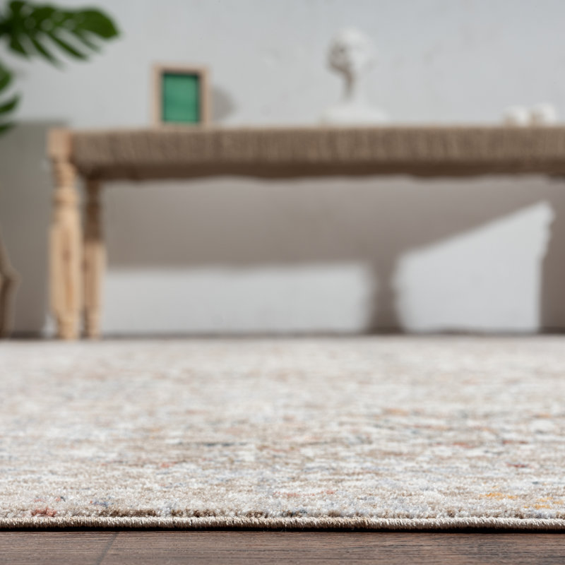 2 Geometric Area Rug in Beige, Rectangle 9'6" x 13'