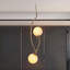 Suspension Jenavicia 2 - Lumière DEL, abat-jour en laiton et verre craquelé