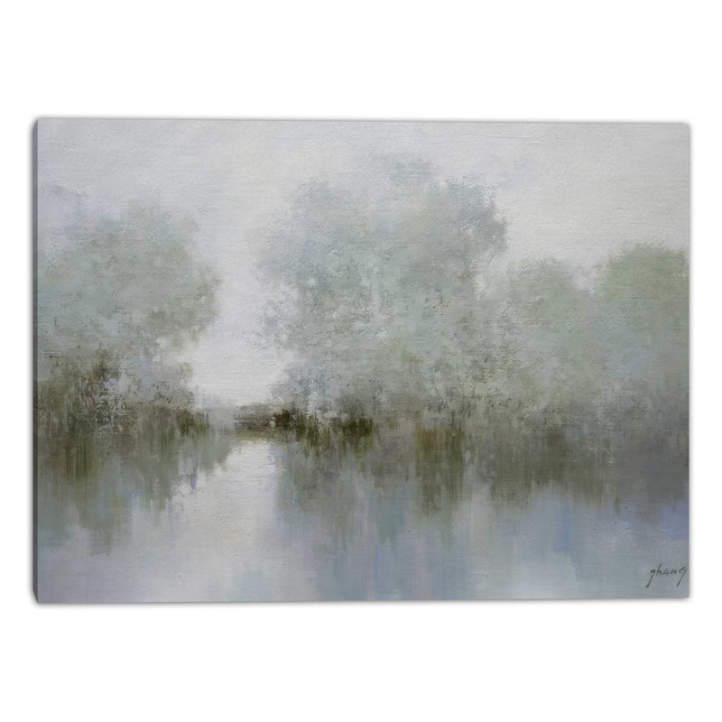 Art mural sur toile Fogline Meadow, L 40 po x H 40 po x P 1,5 po