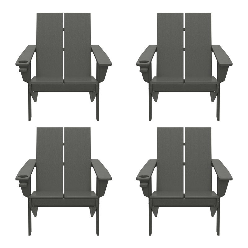 Modern Poly Adirondack Chair (Set Of 4), Grey