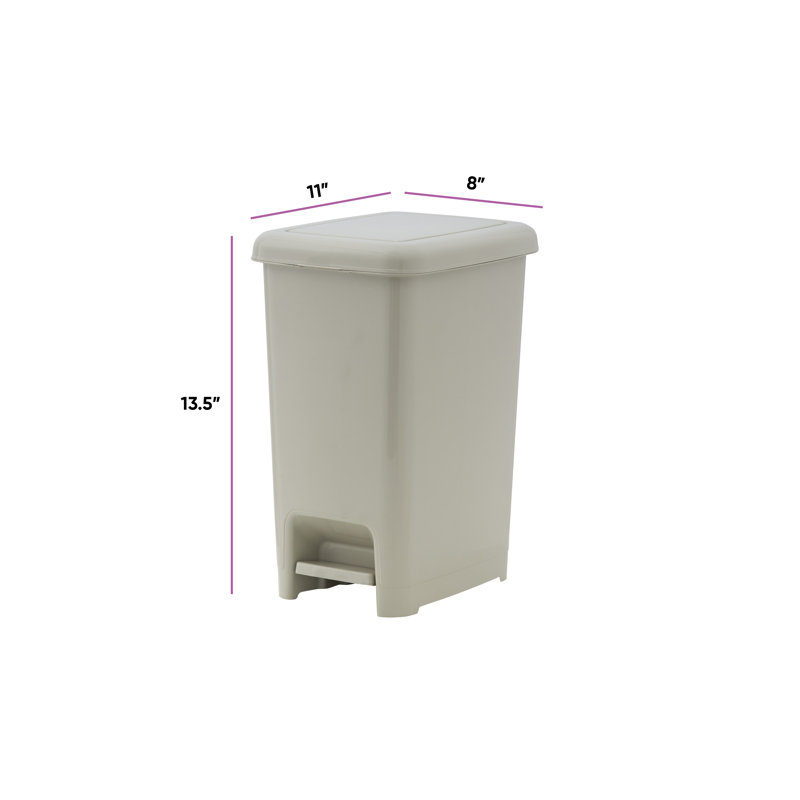 Poubelle à pédale, Crème, 4 gallons