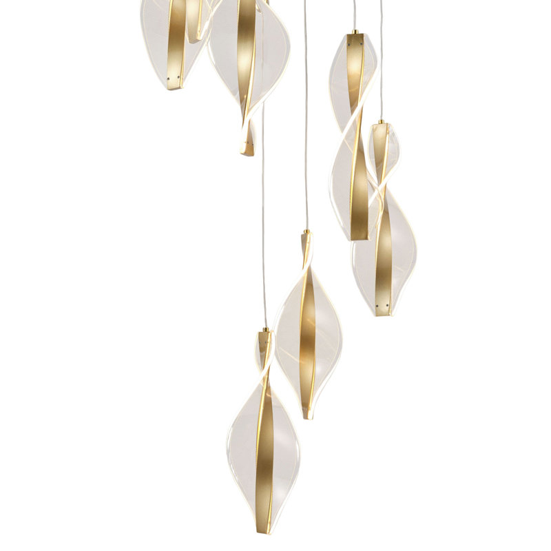 1-LED copper gold dimmable pendant light