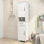 Double Door Narrow Height Slim Floor Standing Cabinet With 2 Adjustable Shelves-473493973