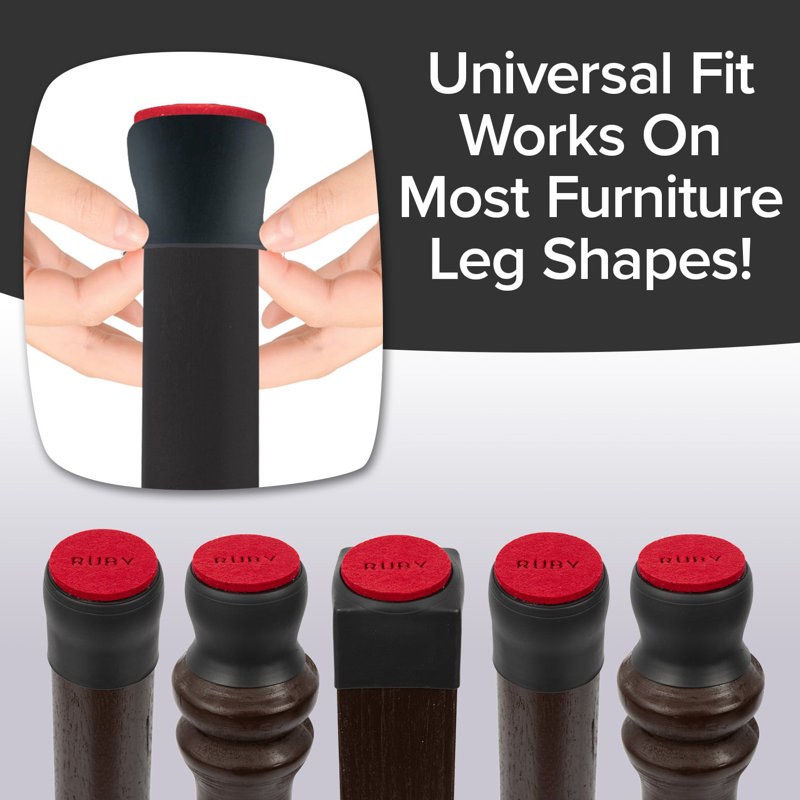 Midnight Black Ultra-Durable Chair Leg Floor Protectors