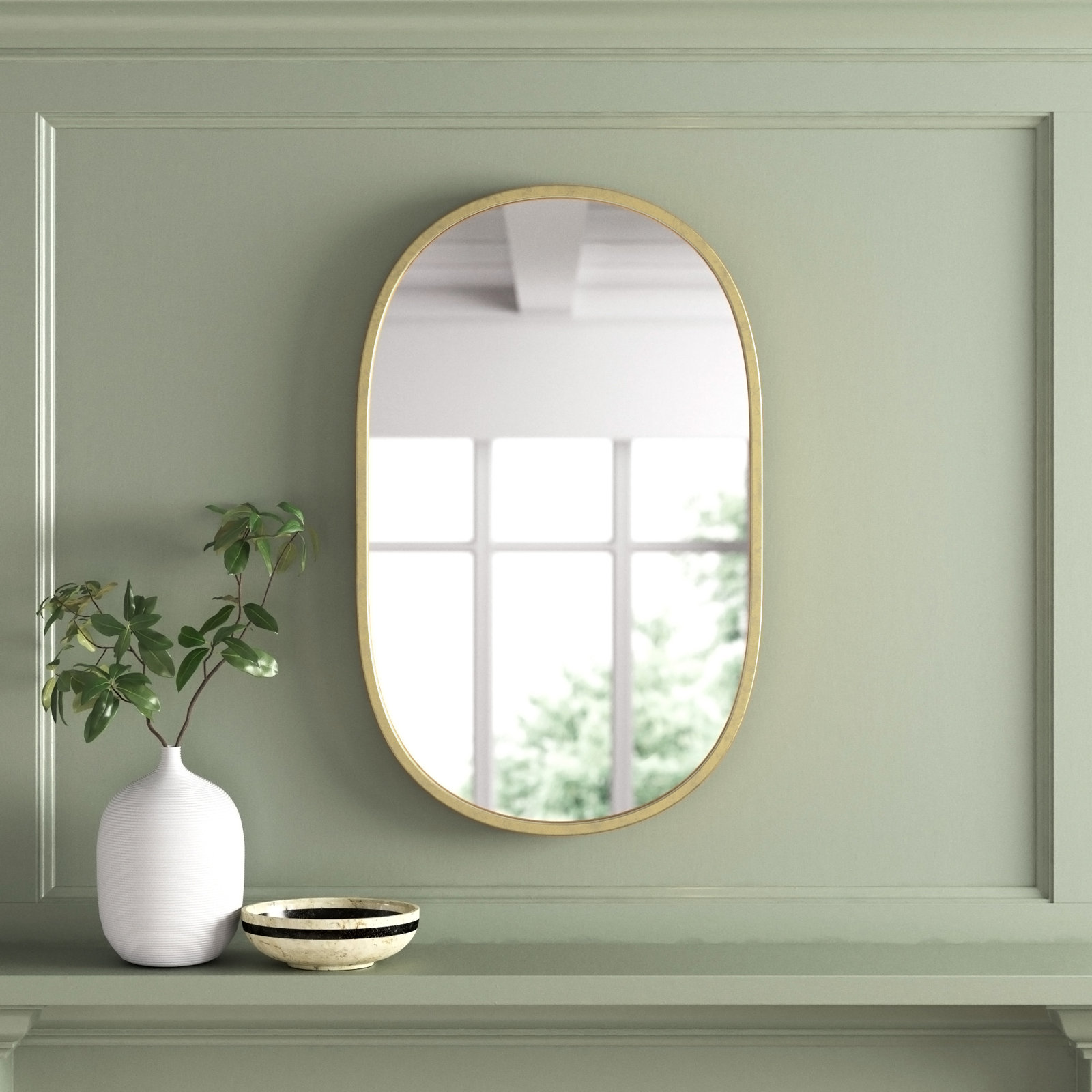 Edmonia Metal Wall Mirror, Gold, 60" x 22"