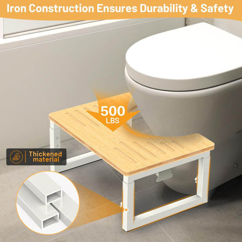 Tabouret de toilette en bambou pliable