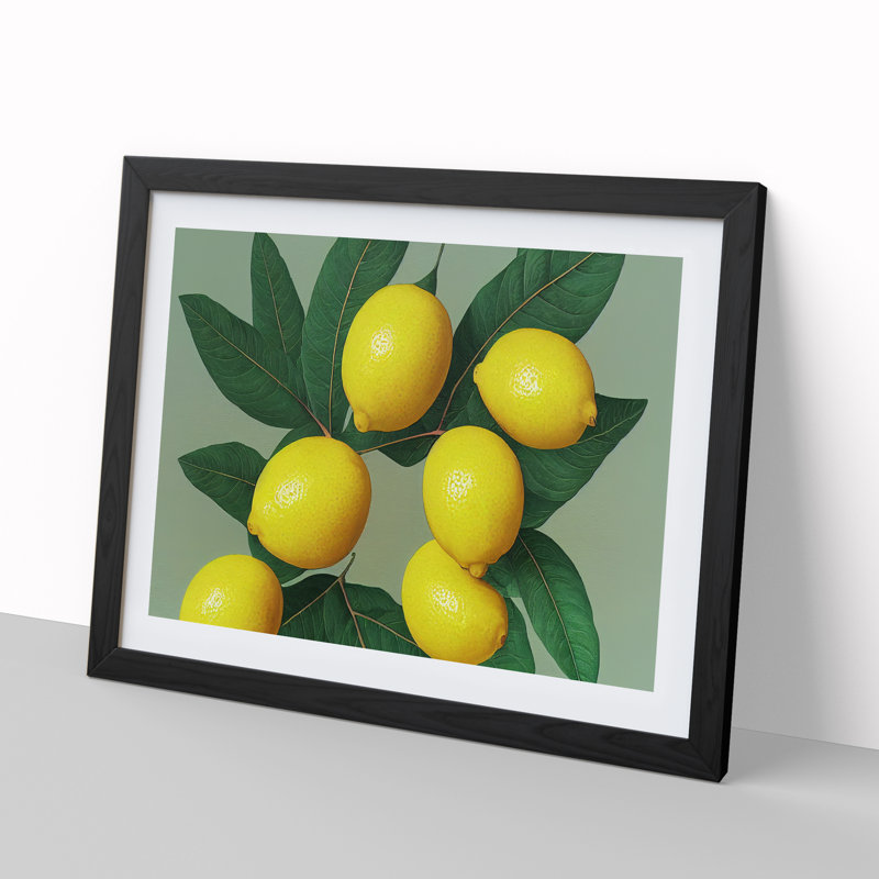 Citrus Fruit Lemons Vol.2 - Framed Print, Black, 46cm H x 64cm W x 2cm D