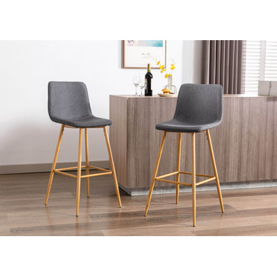 Upholstered Bar Stool with Iron Frame