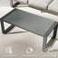 Table basse d'extérieur 44 po x 22 po en aluminium toutes saisons avec plateau en verre trempé