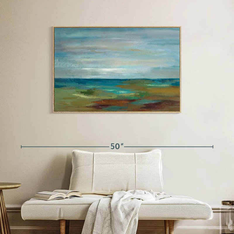 Wispy Clouds, Cadre flottant en bois naturel, 40 po x 27 po
