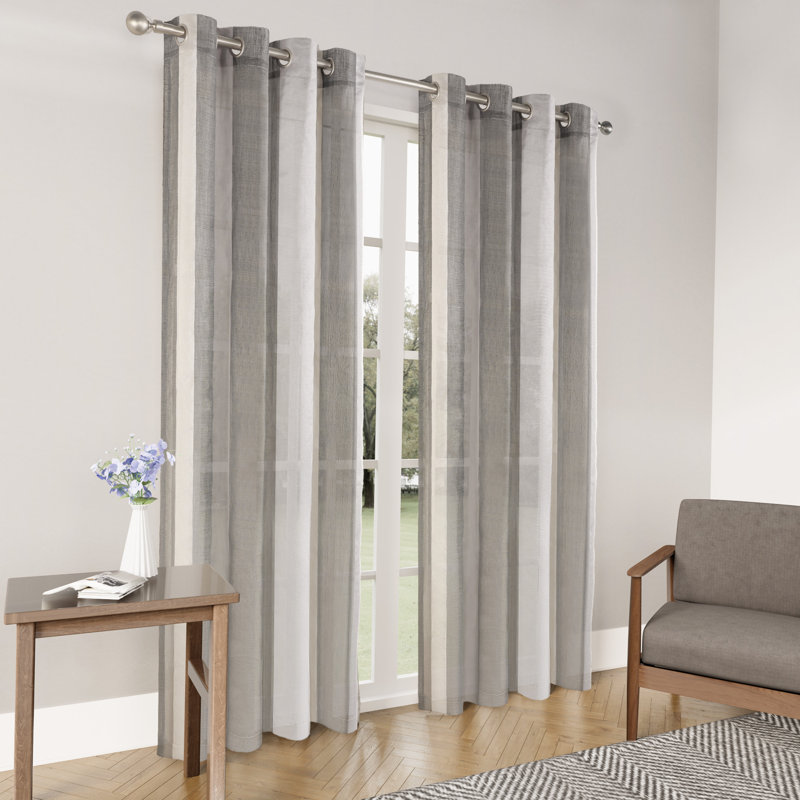 Paire de rideaux à œillets Elegance (2 panneaux), L 52 po x L 96 po, Gris foncé