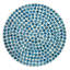 Tabouret d'appoint rond fuselé, table d'appoint incrustée bleue - fonctionnel bohémien