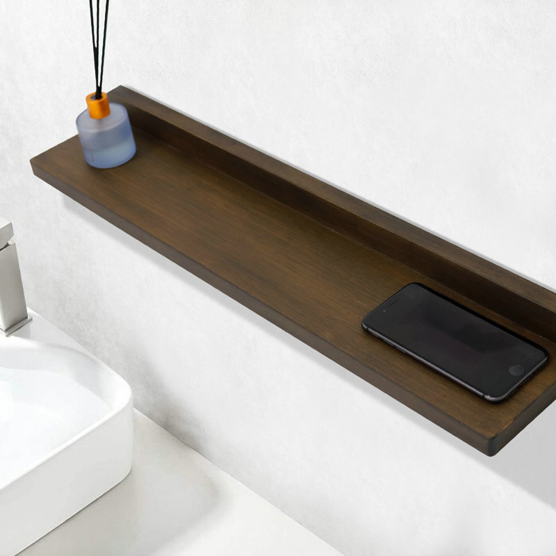 Floating Shelf, Rustic Wood, 3" H x 23.5" W x 5" D