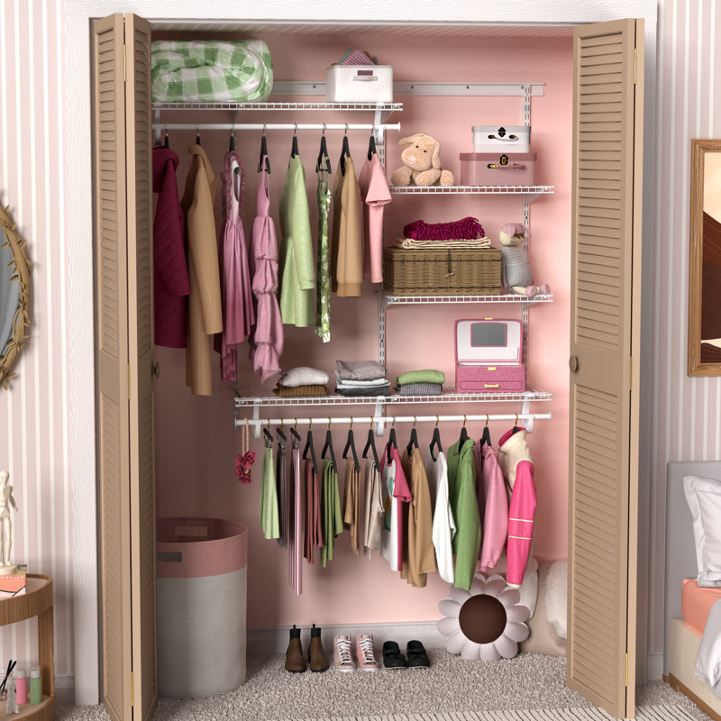 Ensemble de démarrage pour système de garde-robe l 60 po - l 96 po ShelfTrack, Blanc