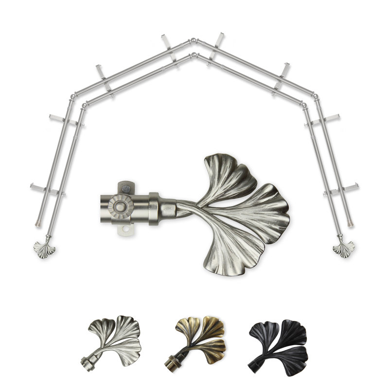 Tringle à rideaux double face pour fenêtre Fortune 13/16, Nickel satiné
