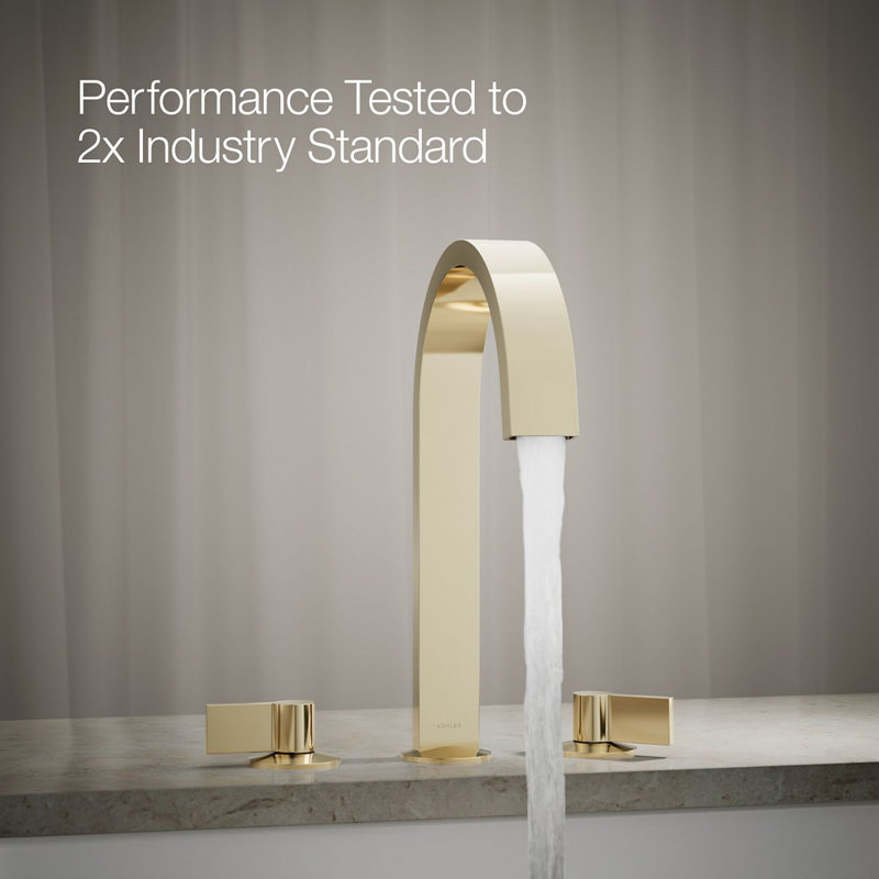 Components Deck-Mount Bath Spout with Ribbon Design, Gold