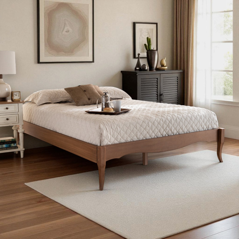 Cerrone Full bed frame, French-inspired vintage, Brown 14.74'' H X 56.98'' W X 80.08'' L, Full