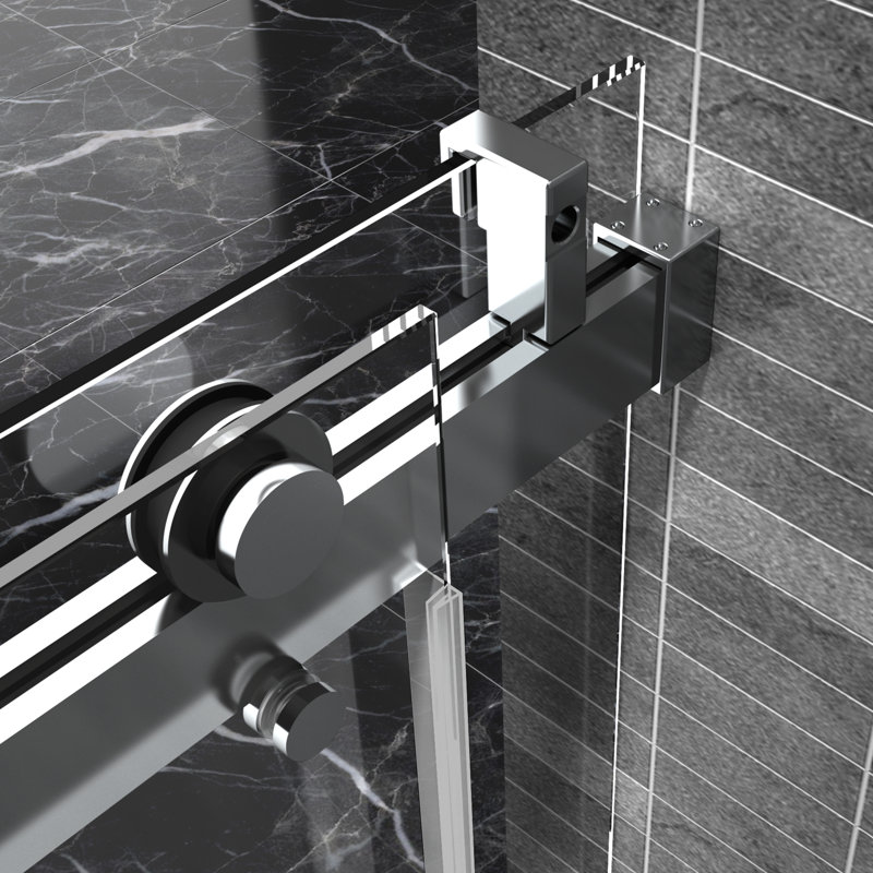 Rail supérieur de porte de douche coulissant en acier inoxydable sans effort