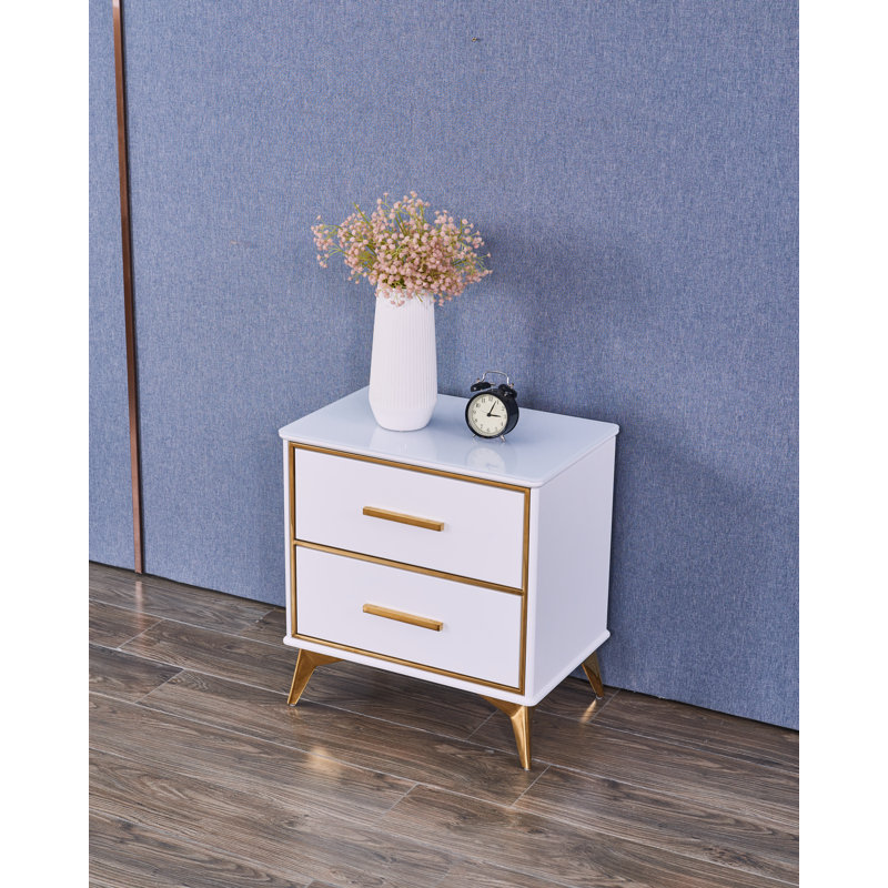 60cm W Manufactured Wood Bedside Table