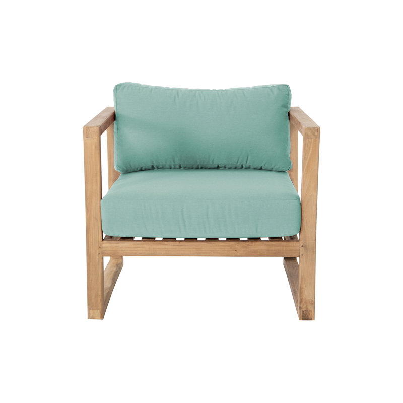 Ensemble de conversation en teck avec coussins Sunbrella, Glacier
