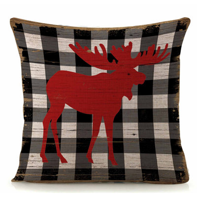 Plaid Linen Throw Pillow