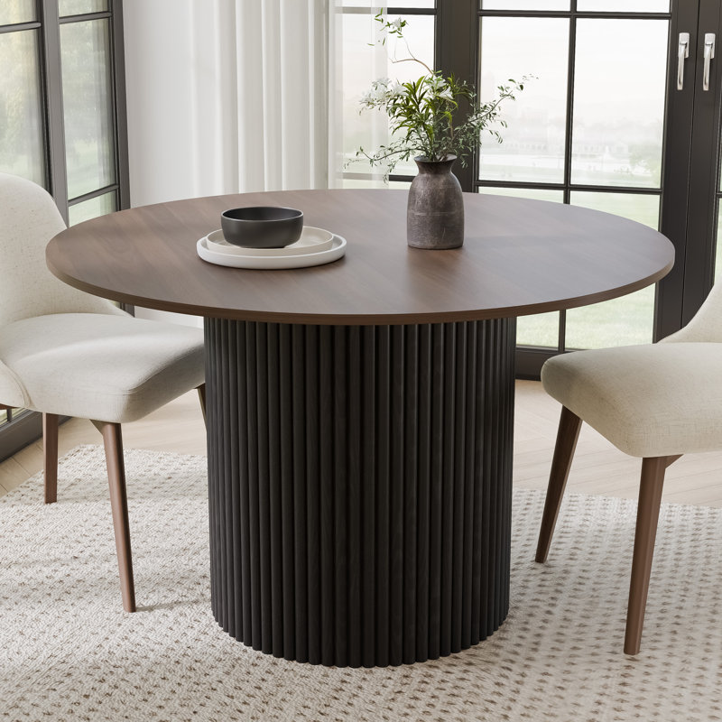 Table de salle à manger Soild, 30"H x 46"L x 46"W, Brown Wood