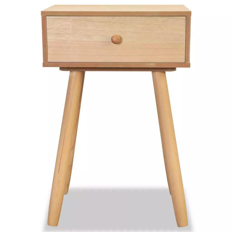 Morwenna 40cm W Solid + Manufactured Wood Bedside Table, Brown