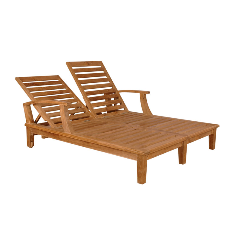 Brianna Outdoor Teak Chaise Lounge