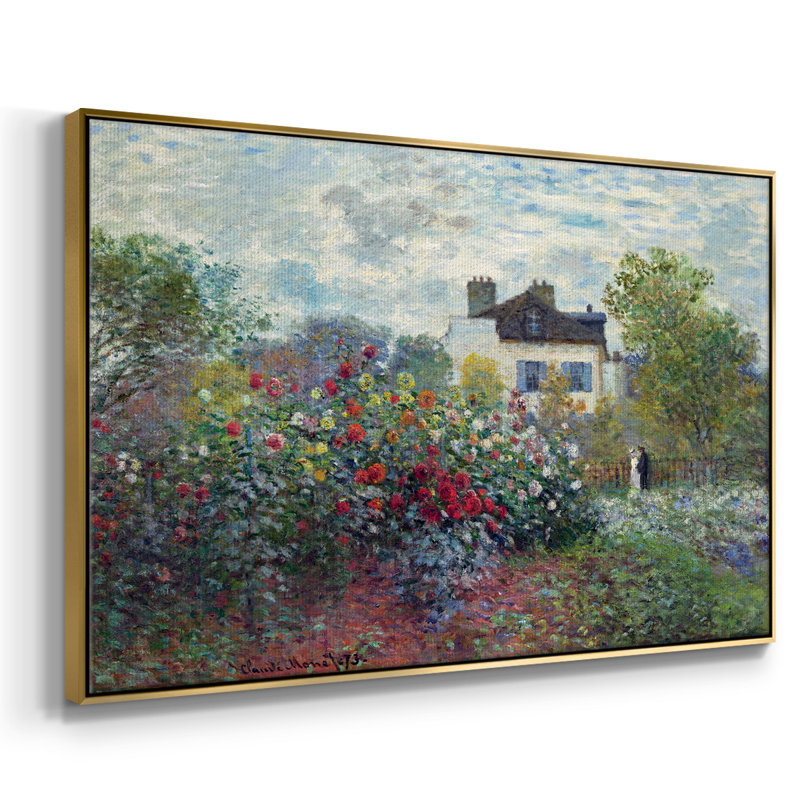 Le jardin de l'artiste à Argenteuil, reproduction d'art sur toile, H 27 po x l 41 po x P 2 po, Or