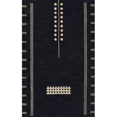Sameer Hand Tufted Wool Navy/Sand Rug