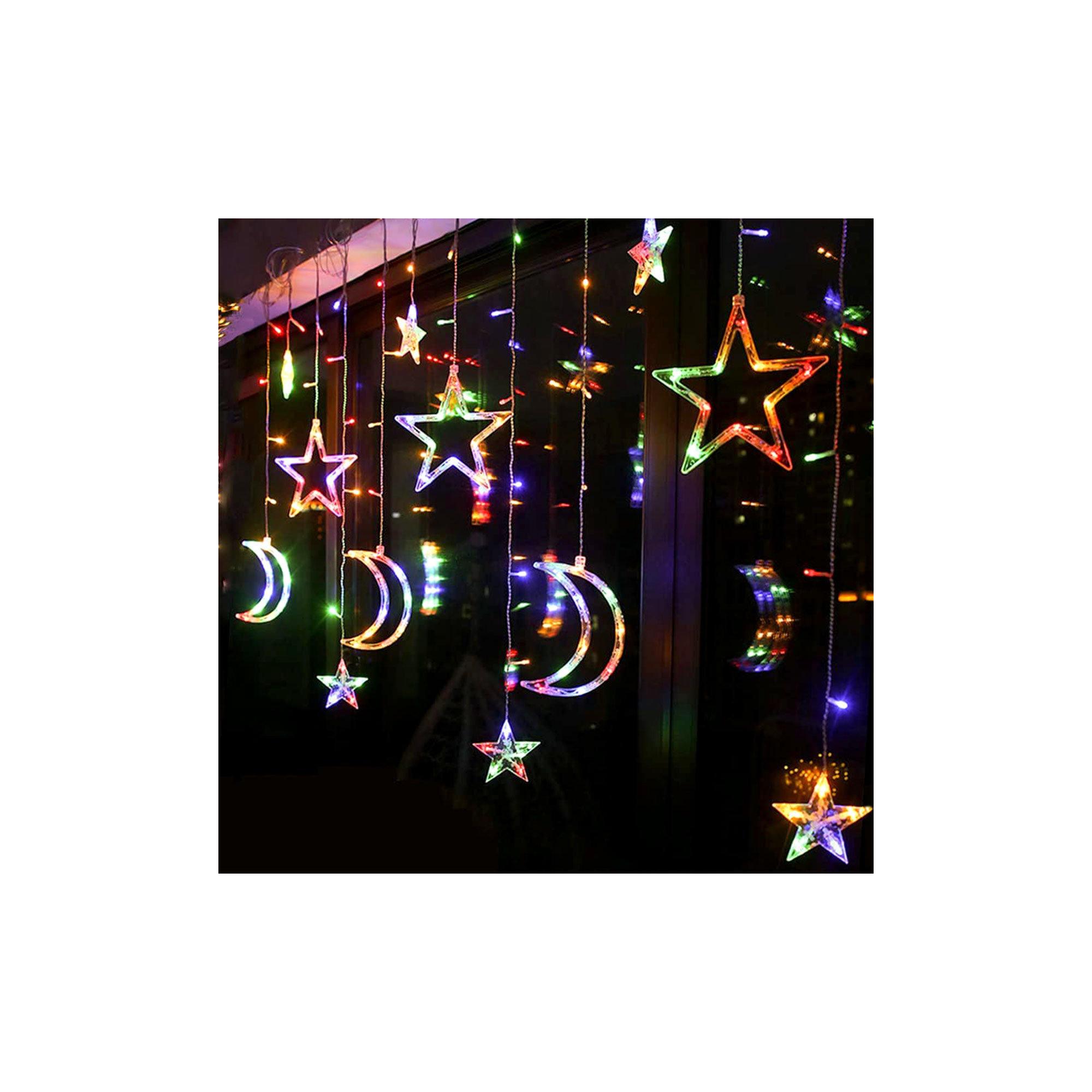 LED Icicle Lights, Blue/Yellow/Red