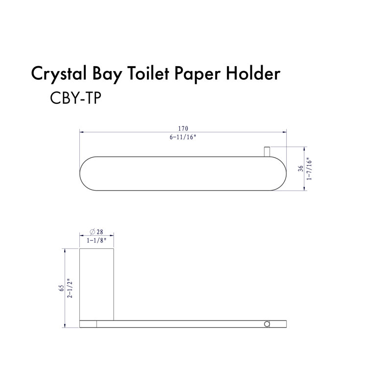 Porte-papier hygiénique ZLINE Crystal Bay, Nickel brossé