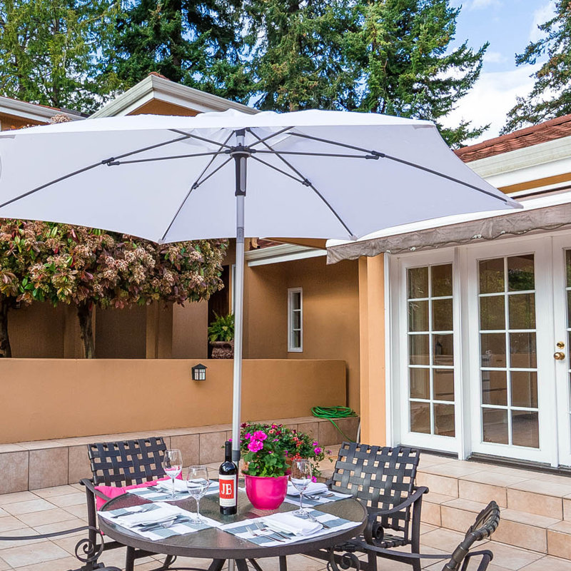 Parasol de marché en aluminium 8,5 pi, Blanc