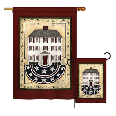 Drapeau de jardin / maison décoratif en polyester à 2 côtés Patriotic White House