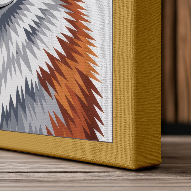 Fox Portrait Modern 1 Piece Wrapped Canvas Wall Art, 36x24 - 91.4 x 61.0 cm, Ochre Border