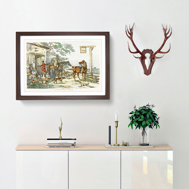 Before the Hunt by Henry Alken - Framed Print, 33cm H x 45cm W x 2cm D, Walnut Framed