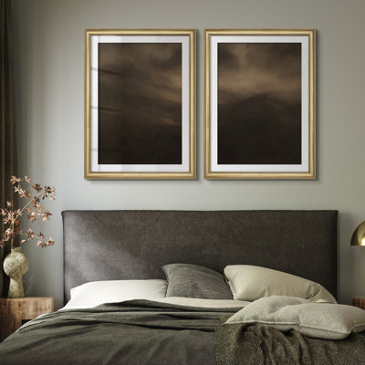 Ensemble de 2 encadrements muraux Premium Premium Fine Art Antique pour chambre à coucher 26 po x 36 po