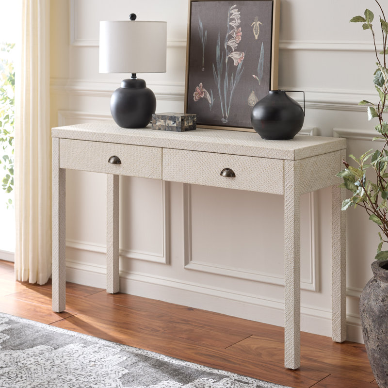 Console 2 tiroirs Gracelee, Blanc