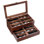 Organisateur de rangement de lunettes de soleil en bois, étui de rangement pour lunettes de soleil à 12 fentes pour paires multiples, présentoir de lunettes pour cadeau, collection de bijoux avec porte-montres pour hommes, femmes