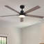Ventilateur de plafond 60 po bicolore à intensité variable de 60 po à 3 lumières CCT avec télécommande et commande murale, 6 vitesses, moteur à courant continu réversible pour la chambre à coucher.-132754042-132754044