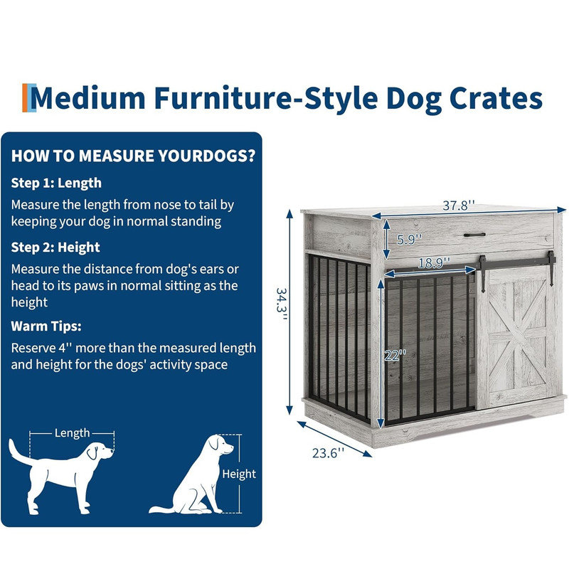 Furniture Style Crate, Grey