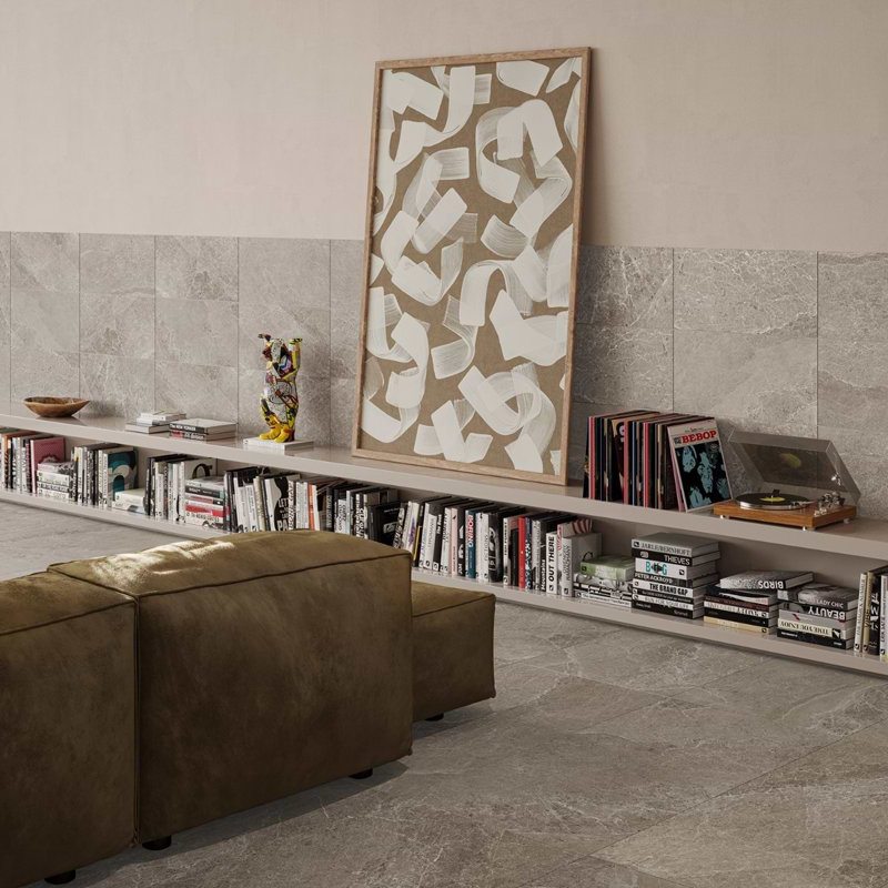 ZenTech 12x24 Matte Porcelain Tile, Greige Beige