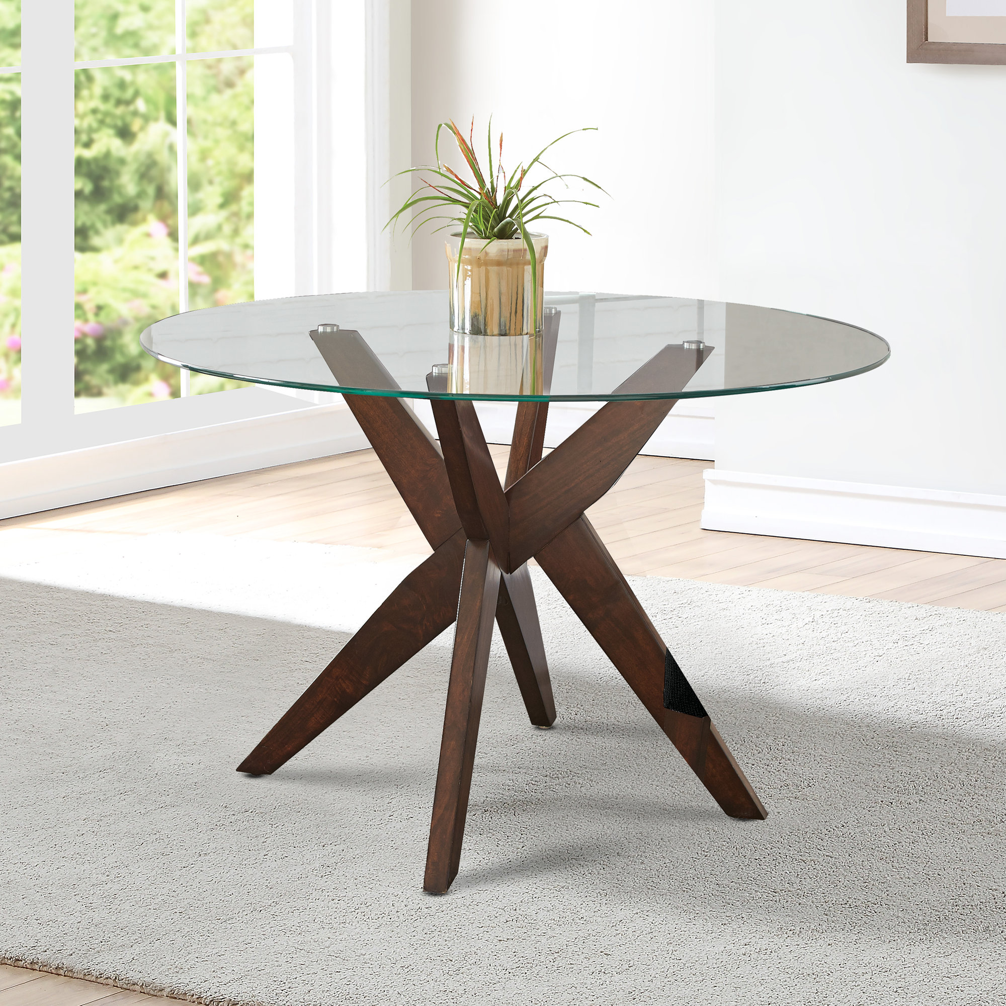 Vosburg 48'' Round Dining Table, Brown