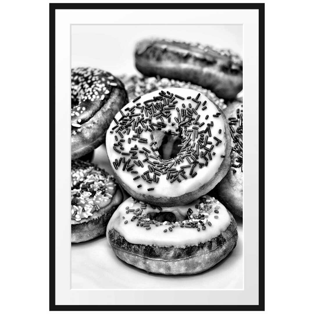 Gerahmtes Poster Donut Kuchen Liebesperlen