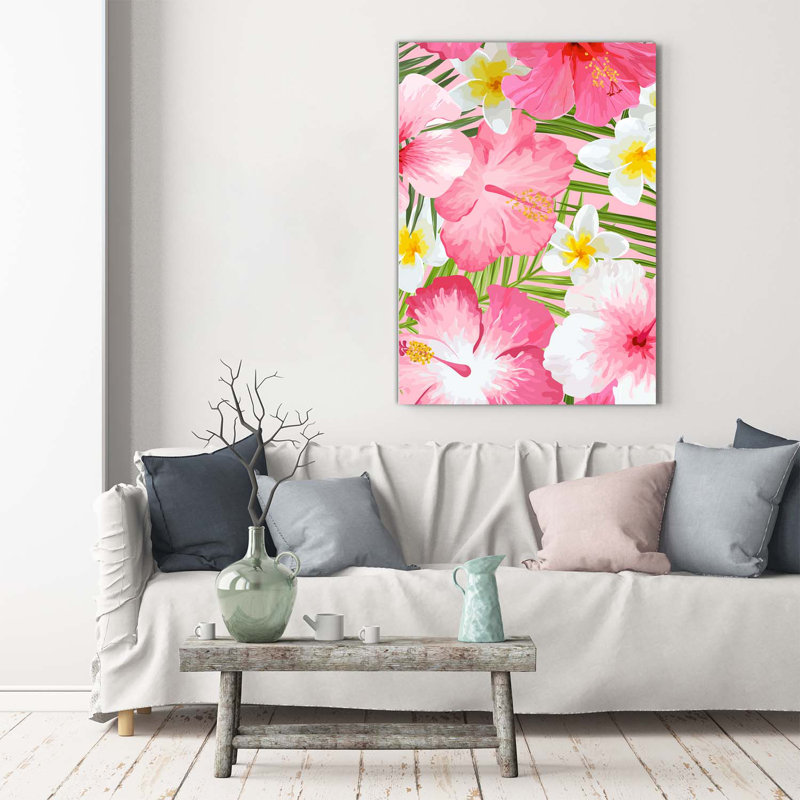 Tropical Flowers - Wrapped Canvas Print