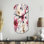 Rose et beige Wildflower Paradise - horloge murale cylindrique florale en métal, horloge murale asymétrique Cottage