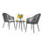 Antwonne Patio Rope 3 Piece Bistro Set With Cushions