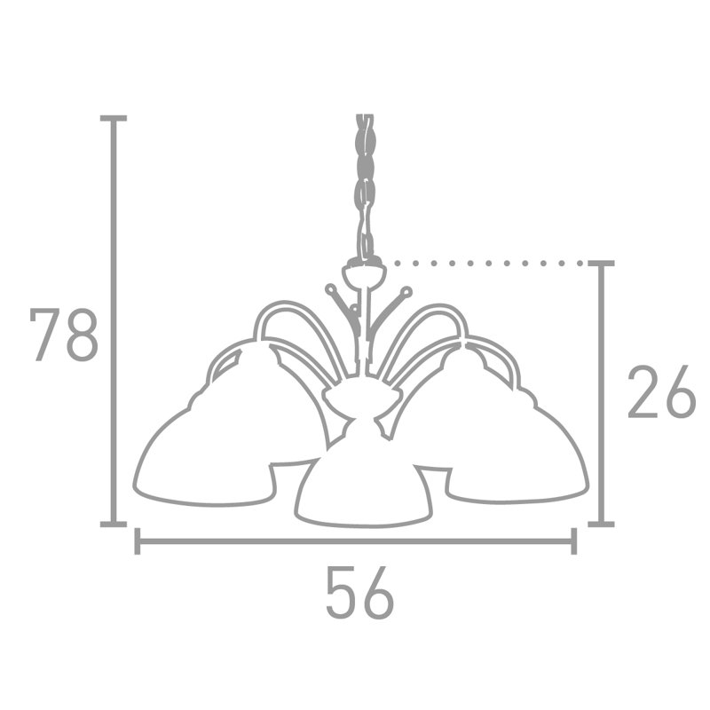 Brie 5 - Light Shaded Chandelier, Antique Brass