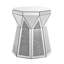 Table basse de style tambour avec incrustation de cristal miroir (table basse uniquement, sans chaises)